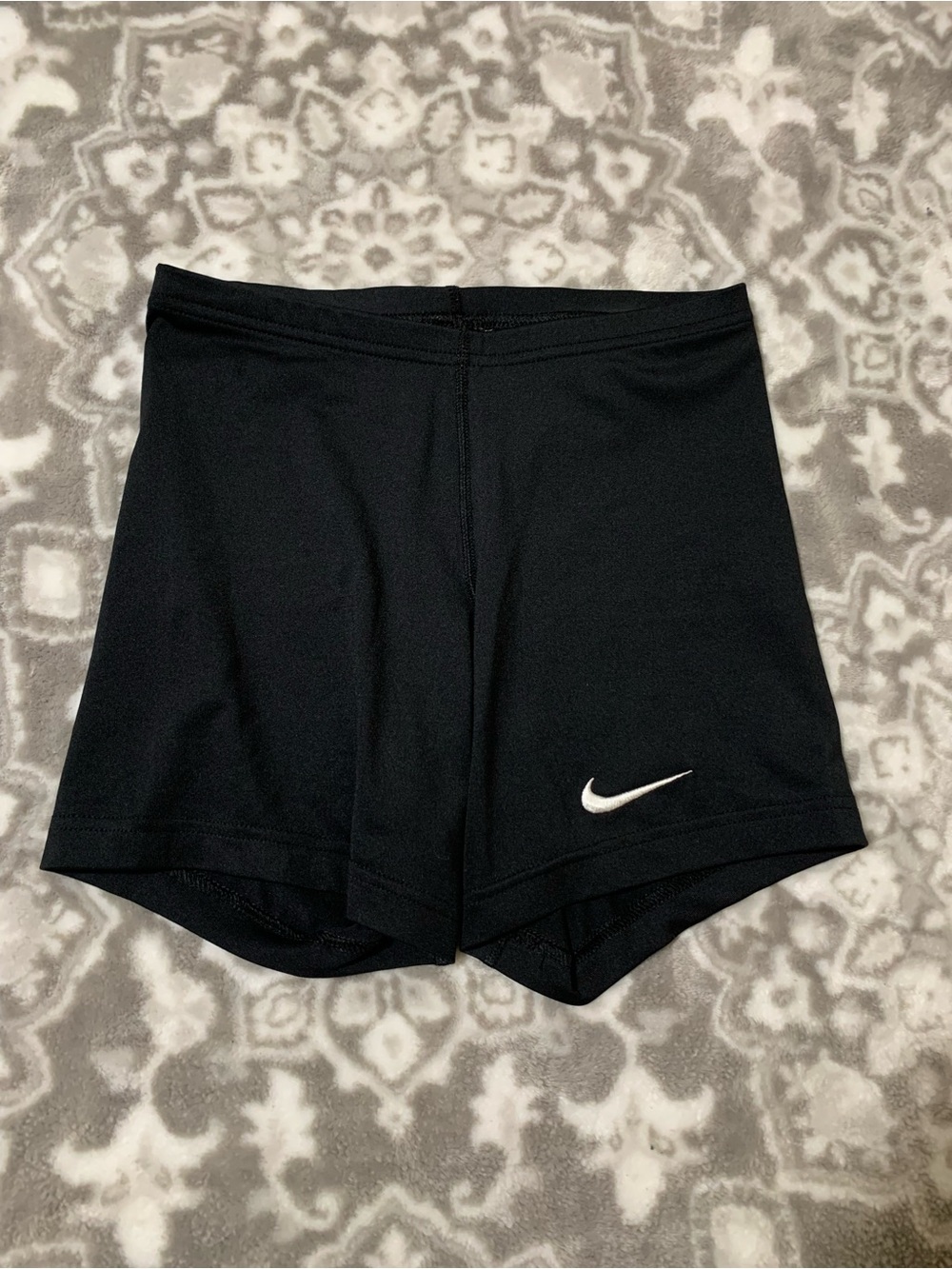 Nike Black Women’s Athletic Shorts with White Swoosh